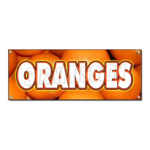 ORANGES BANNER SIGN citrus fruit juice florida produce orchard